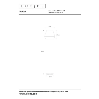 KALA - Lampa podłogowa - Ø 40 cm - 1xE27 - Taupe 06724/01/73 Lucide